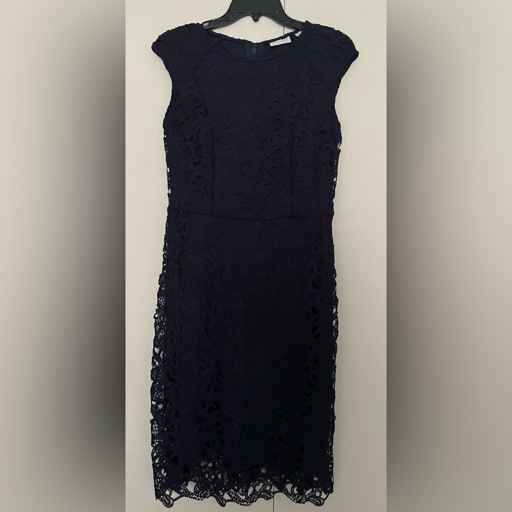 New York and Company Blue Eyelet Dress